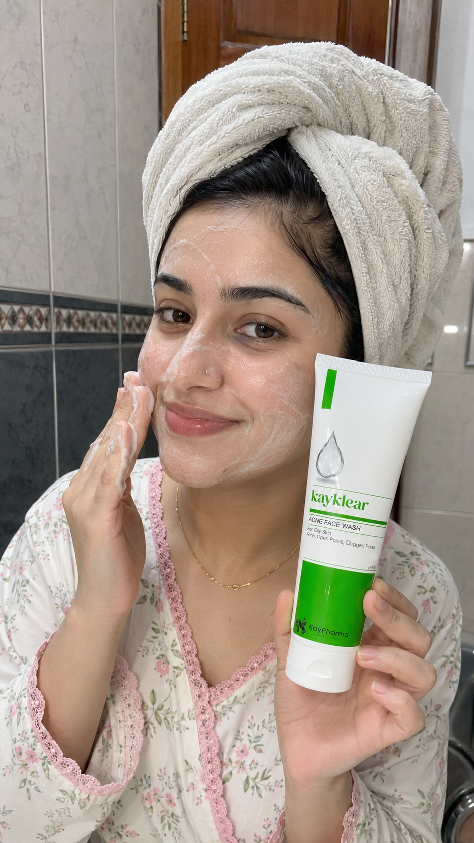 KayPharma skincare product usage image